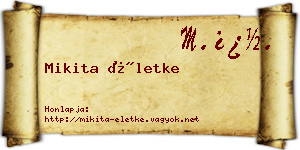 Mikita Életke névjegykártya
